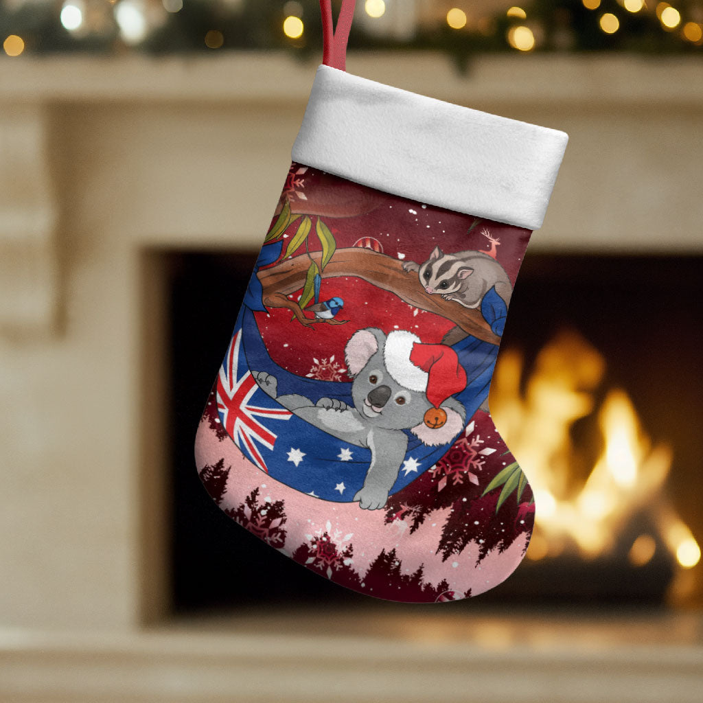 Aussie Festive Koala Christmas Stocking Koala-ty Time Flag Hammock Red Style