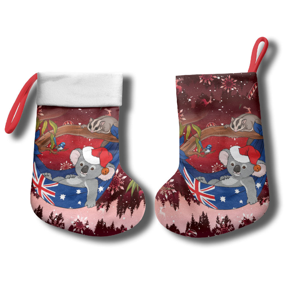 Aussie Festive Koala Christmas Stocking Koala-ty Time Flag Hammock Red Style