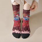 Aussie Festive Koala Christmas Crew Socks Koala-ty Time Flag Hammock Red Style