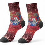 Aussie Festive Koala Christmas Crew Socks Koala-ty Time Flag Hammock Red Style