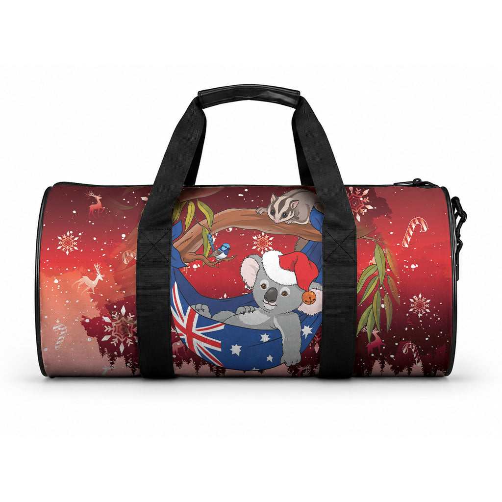 Aussie Festive Koala Christmas Duffle Bag Koala-ty Time Flag Hammock Red Style