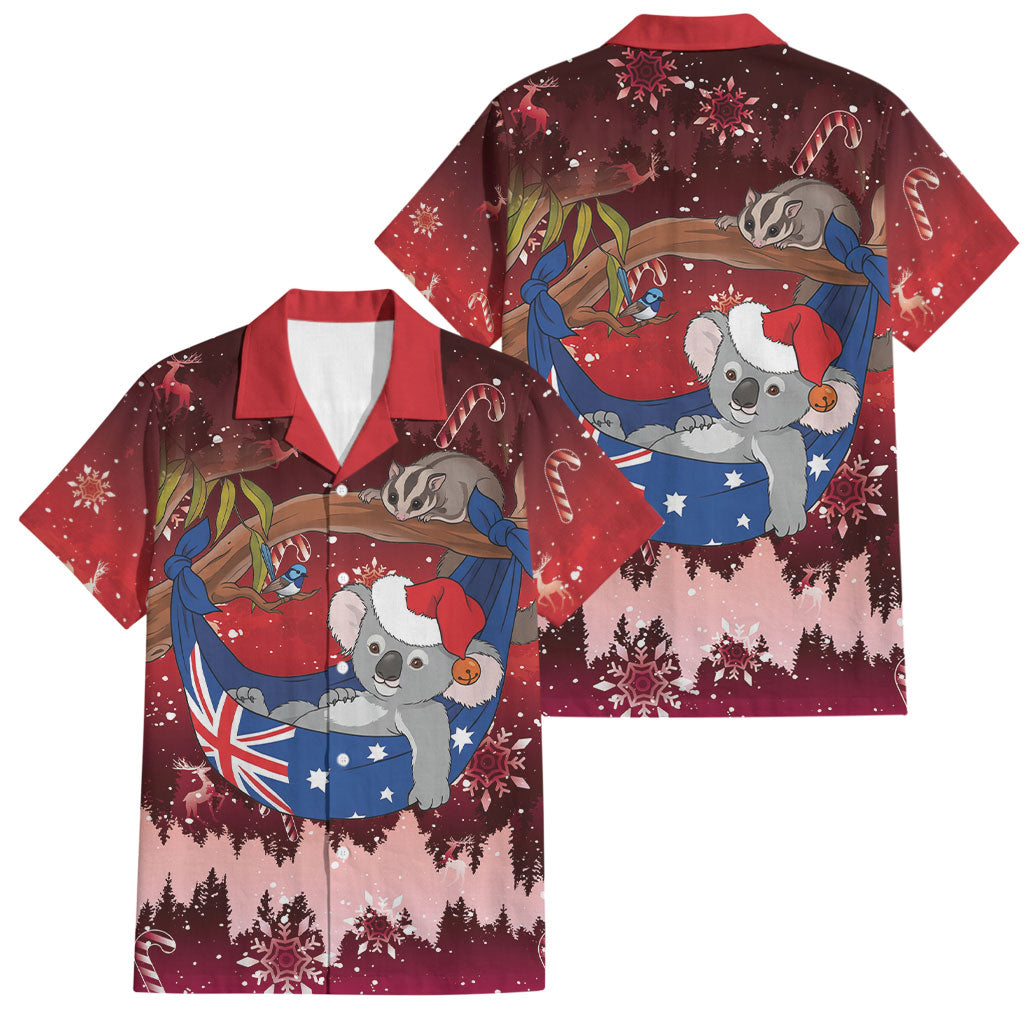 Aussie Festive Koala Christmas Family Matching Tank Maxi Dress and Hawaiian Shirt Koala-ty Time Flag Hammock Red Style