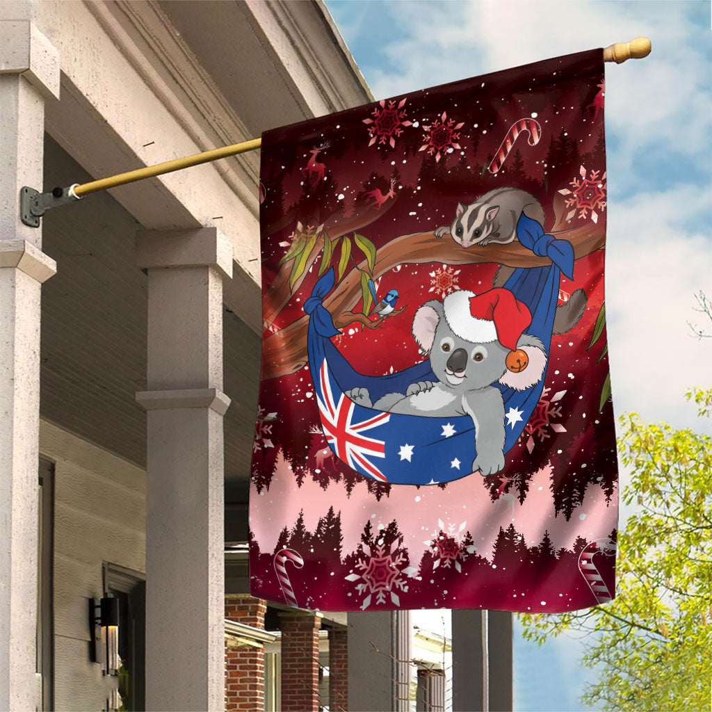 Aussie Festive Koala Christmas Garden Flag Koala-ty Time Flag Hammock Red Style