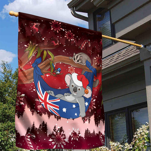 Aussie Festive Koala Christmas Garden Flag Koala-ty Time Flag Hammock Red Style