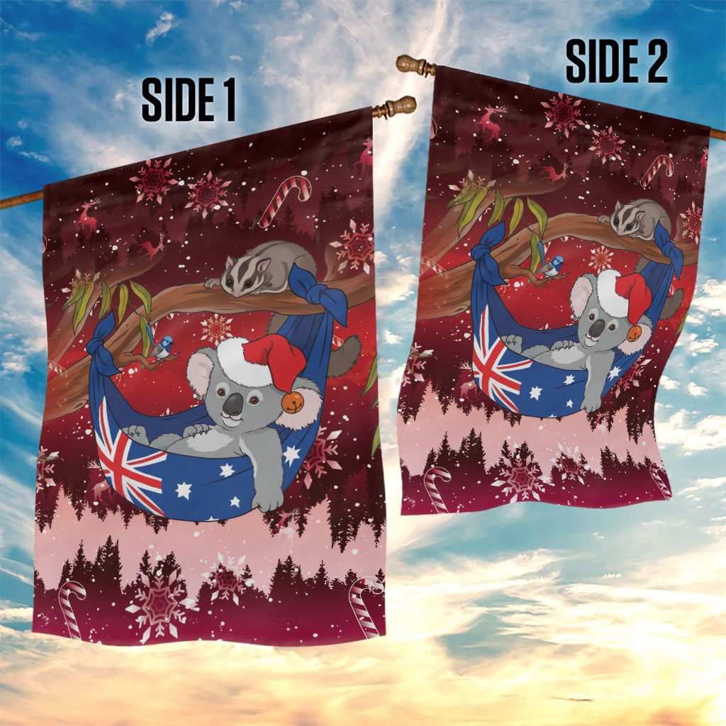 Aussie Festive Koala Christmas Garden Flag Koala-ty Time Flag Hammock Red Style