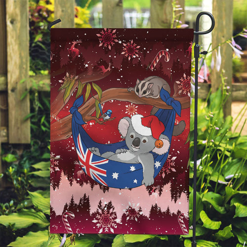 Aussie Festive Koala Christmas Garden Flag Koala-ty Time Flag Hammock Red Style