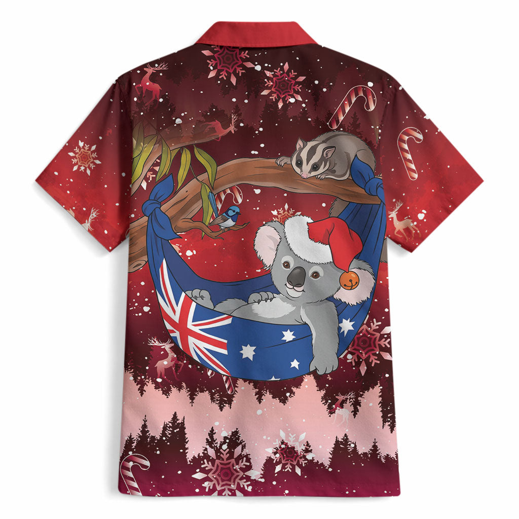 Aussie Festive Koala Christmas Hawaiian Shirt Koala-ty Time Flag Hammock Red Style