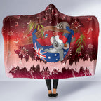 Aussie Festive Koala Christmas Hooded Blanket Koala-ty Time Flag Hammock Red Style
