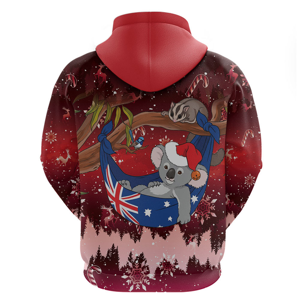 Aussie Festive Koala Christmas Hoodie Koala-ty Time Flag Hammock Red Style