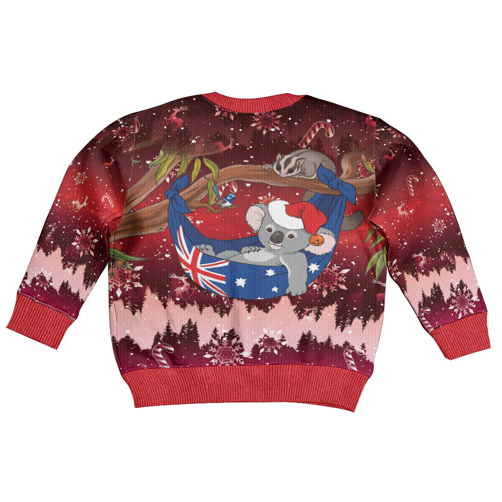 Aussie Festive Koala Christmas Kid Ugly Christmas Sweater Koala-ty Time Flag Hammock Red Style