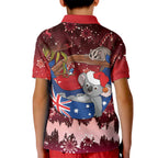 Aussie Festive Koala Christmas Kid Polo Shirt Koala-ty Time Flag Hammock Red Style