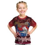 Aussie Festive Koala Christmas Kid T Shirt Koala-ty Time Flag Hammock Red Style