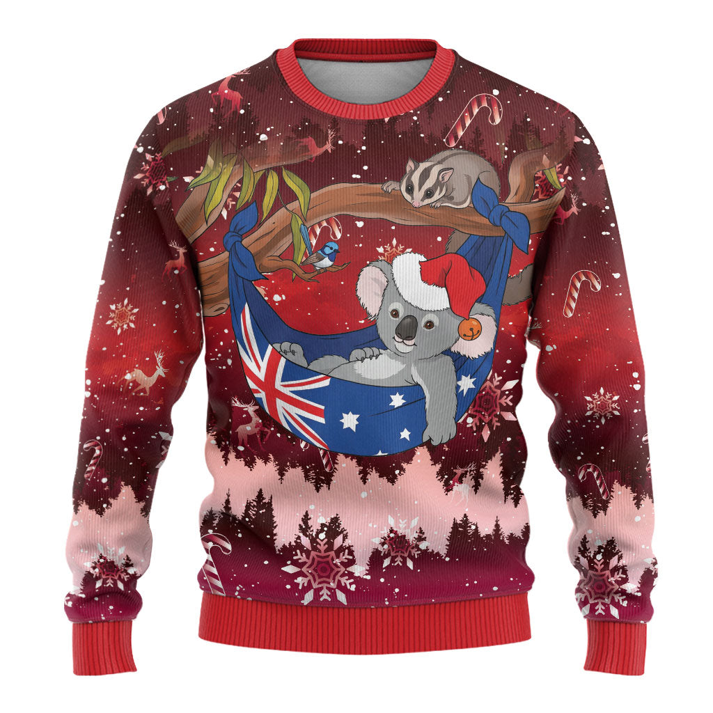 Aussie Festive Koala Christmas Ugly Christmas Sweater Koala-ty Time Flag Hammock Red Style