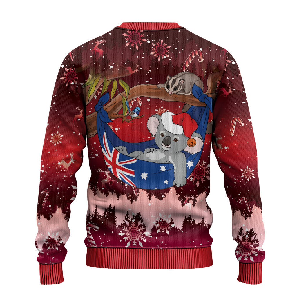 Aussie Festive Koala Christmas Ugly Christmas Sweater Koala-ty Time Flag Hammock Red Style