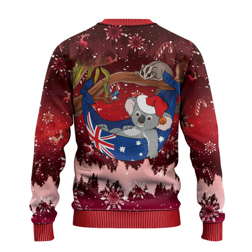 Aussie Festive Koala Christmas Ugly Christmas Sweater Koala-ty Time Flag Hammock Red Style