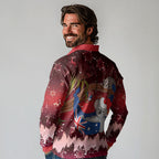 Aussie Festive Koala Christmas Long Sleeve Polo Shirt Koala-ty Time Flag Hammock Red Style