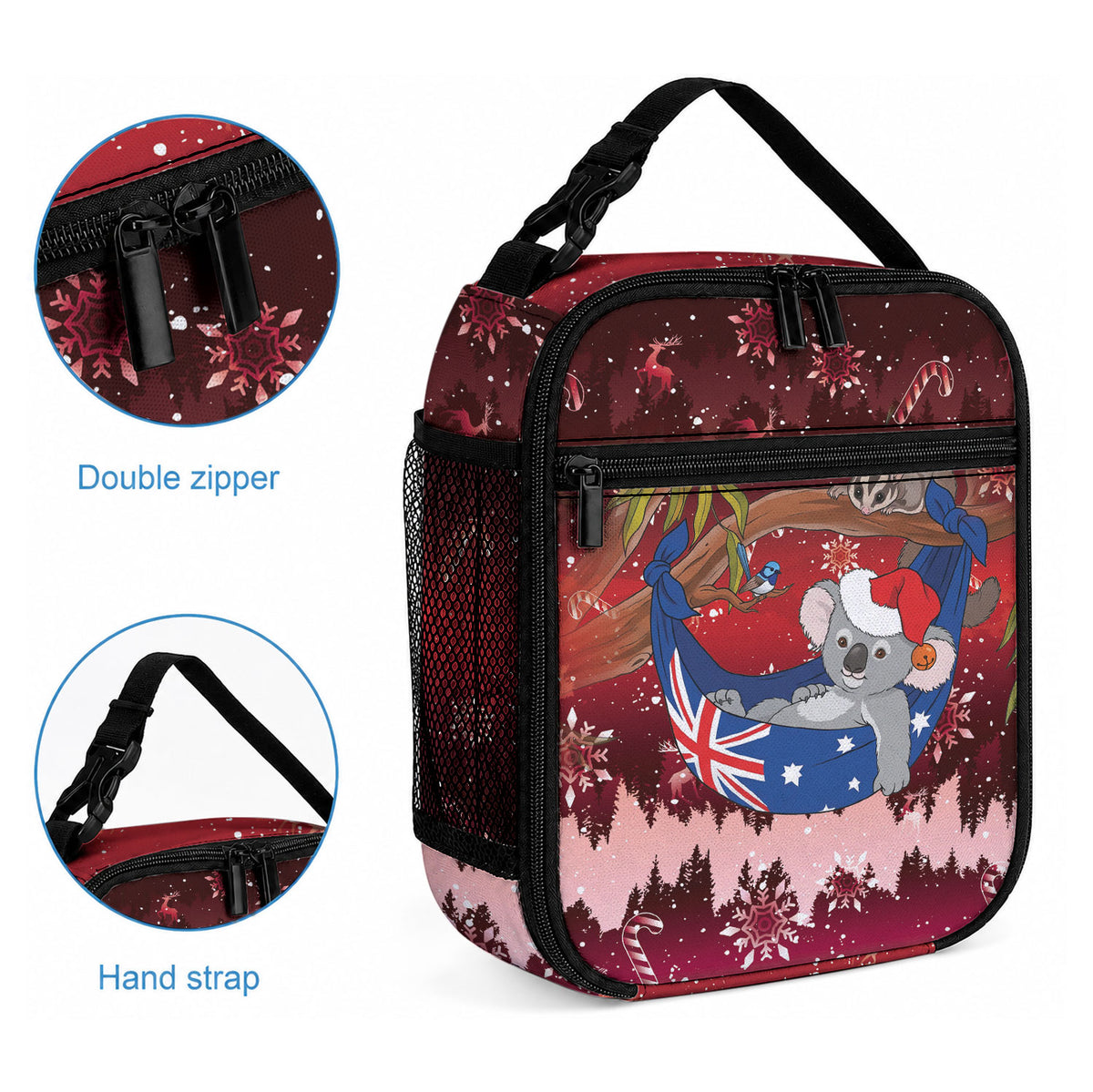 Aussie Festive Koala Christmas Lunch Bag Koala-ty Time Flag Hammock Red Style