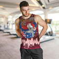 Aussie Festive Koala Christmas Men Tank Top Koala-ty Time Flag Hammock Red Style