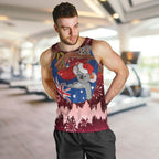 Aussie Festive Koala Christmas Men Tank Top Koala-ty Time Flag Hammock Red Style