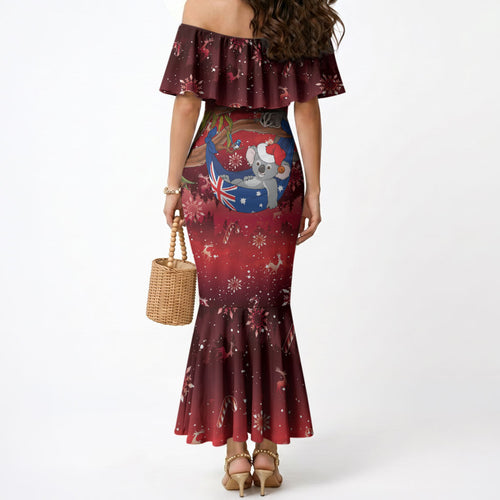 Aussie Festive Koala Christmas Mermaid Dress Koala-ty Time Flag Hammock Red Style