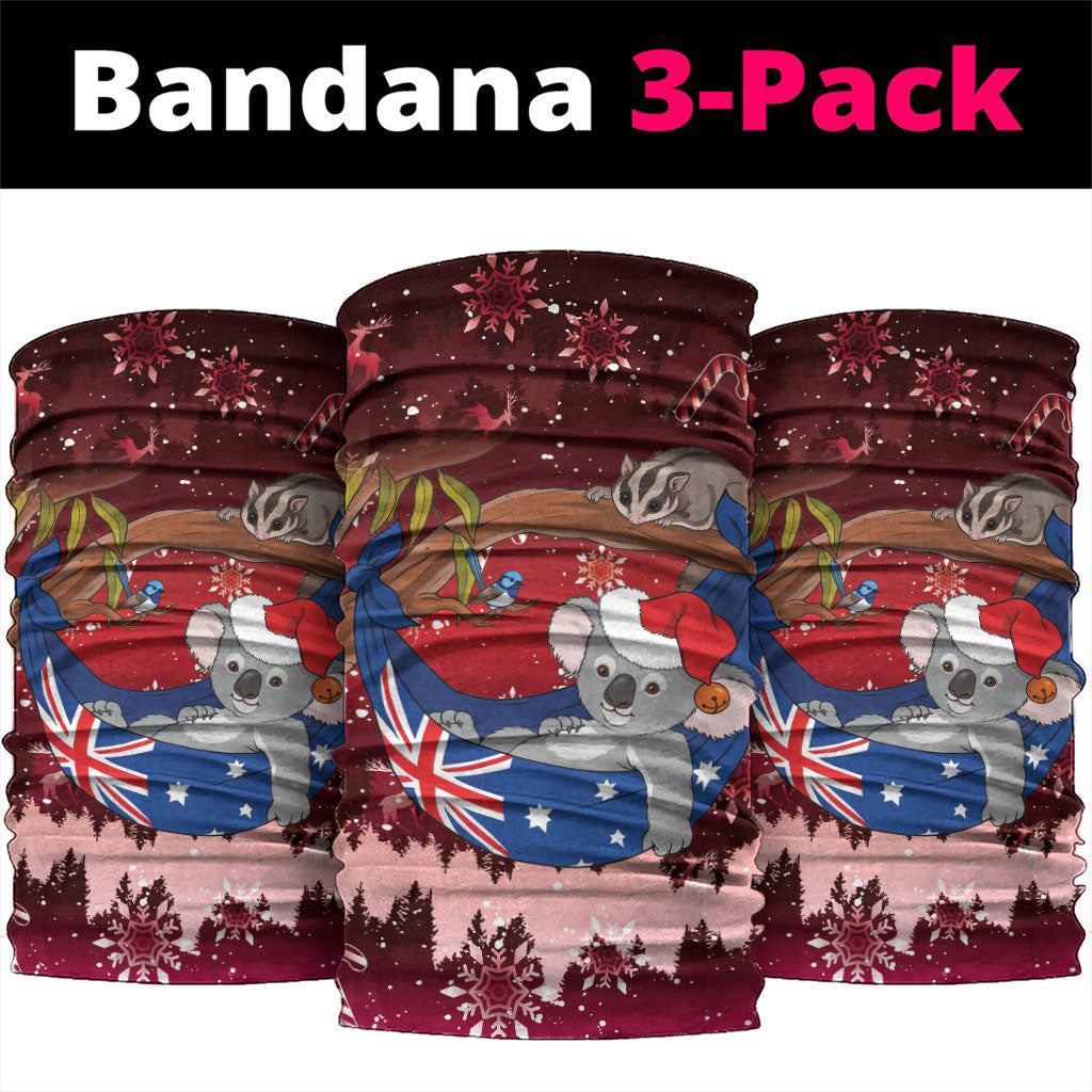 Aussie Festive Koala Christmas Neck Gaiter Koala-ty Time Flag Hammock Red Style