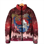 Aussie Festive Koala Christmas Padded Jacket Koala-ty Time Flag Hammock Red Style