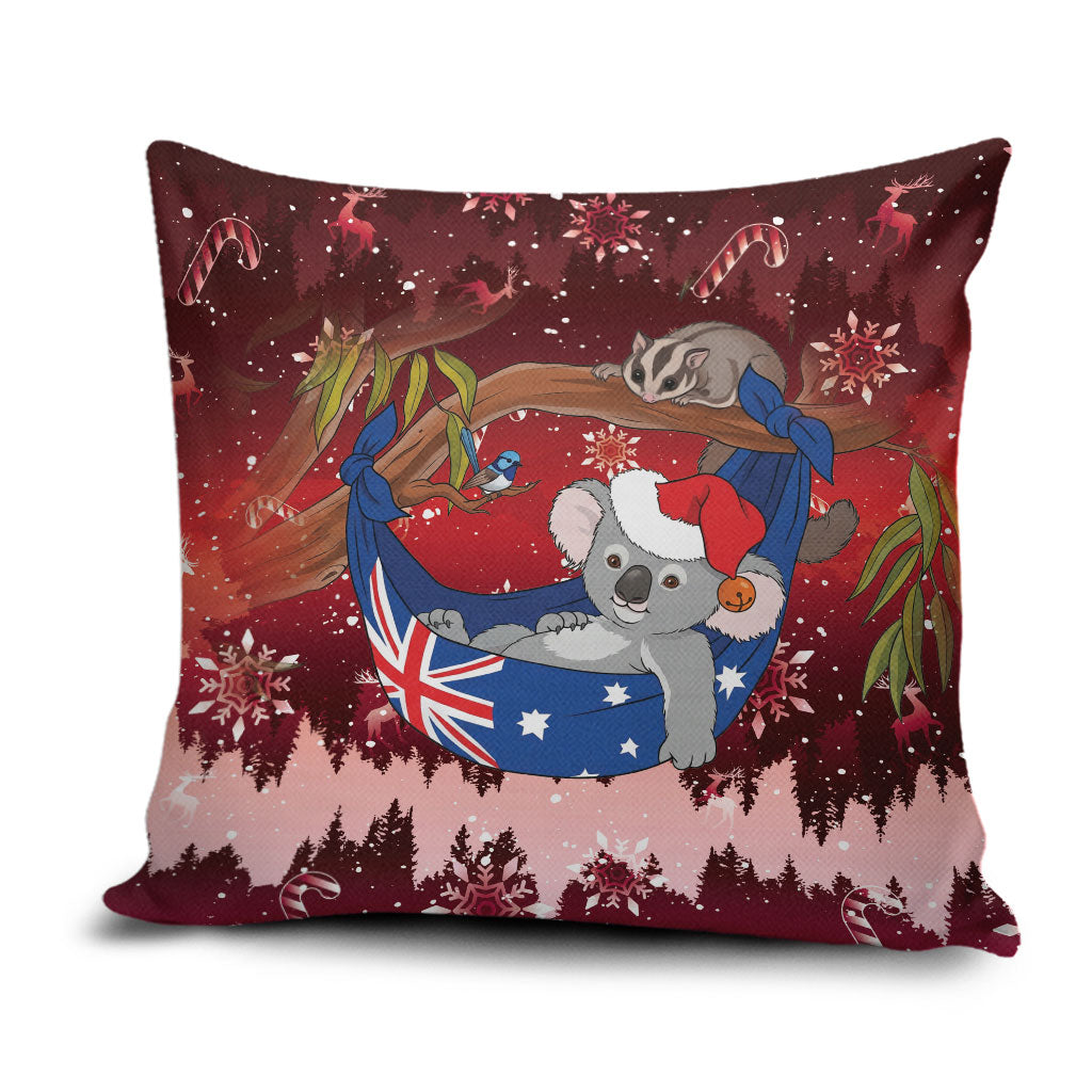 Aussie Festive Koala Christmas Pillow Cover Koala-ty Time Flag Hammock Red Style