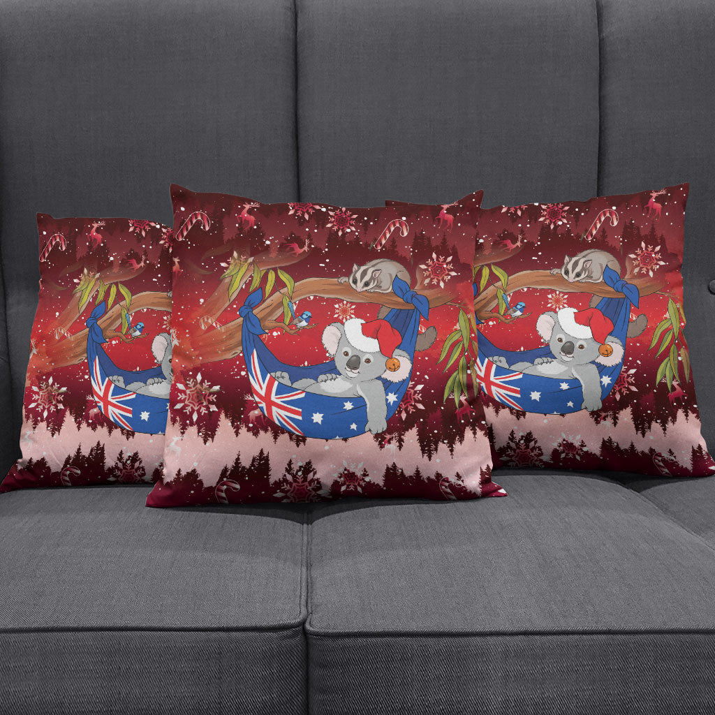 Aussie Festive Koala Christmas Pillow Cover Koala-ty Time Flag Hammock Red Style