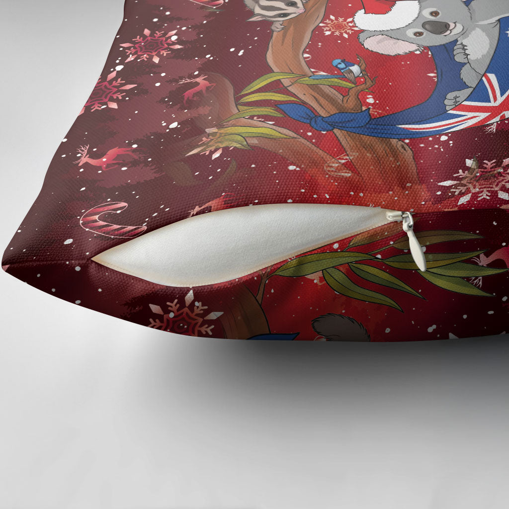 Aussie Festive Koala Christmas Pillow Cover Koala-ty Time Flag Hammock Red Style