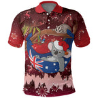 Aussie Festive Koala Christmas Polo Shirt Koala-ty Time Flag Hammock Red Style