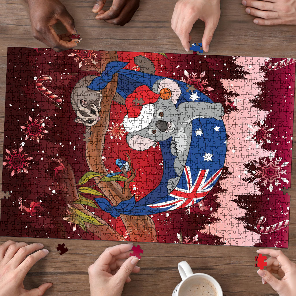Aussie Festive Koala Christmas Puzzle Koala-ty Time Flag Hammock Red Style