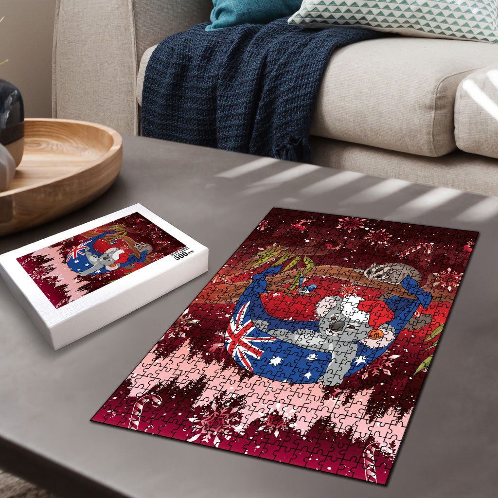 Aussie Festive Koala Christmas Puzzle Koala-ty Time Flag Hammock Red Style