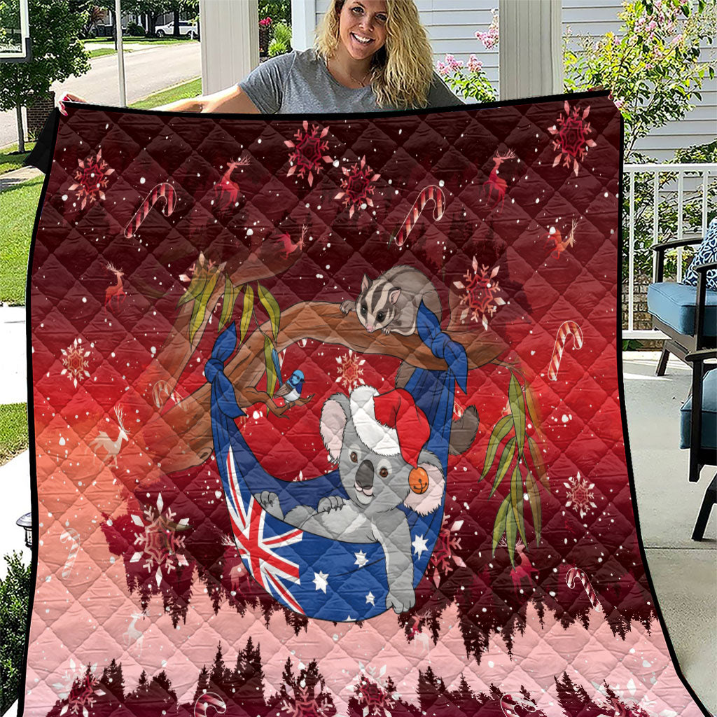 Aussie Festive Koala Christmas Quilt Koala-ty Time Flag Hammock Red Style