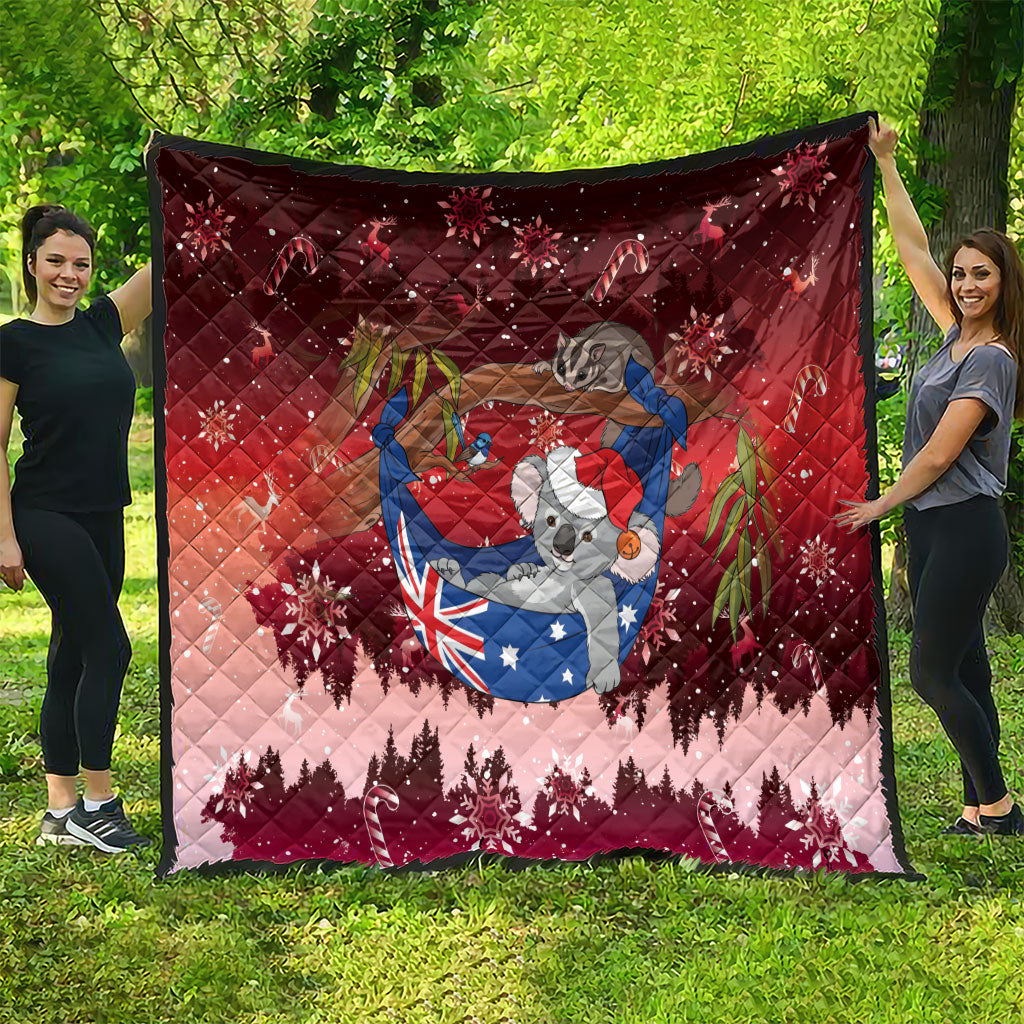 Aussie Festive Koala Christmas Quilt Koala-ty Time Flag Hammock Red Style