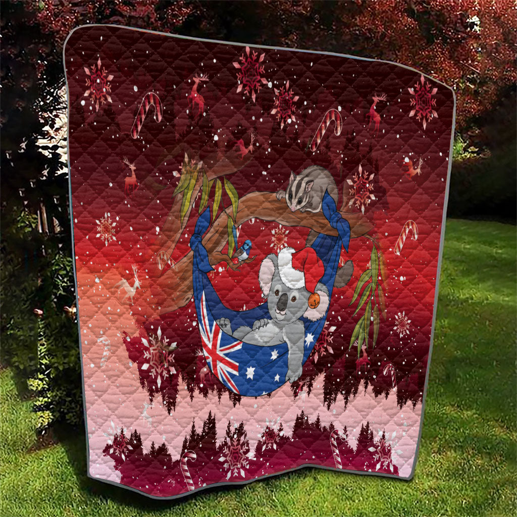 Aussie Festive Koala Christmas Quilt Koala-ty Time Flag Hammock Red Style