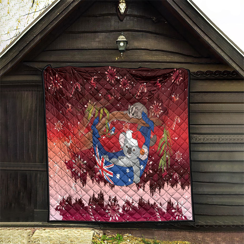 Aussie Festive Koala Christmas Quilt Koala-ty Time Flag Hammock Red Style