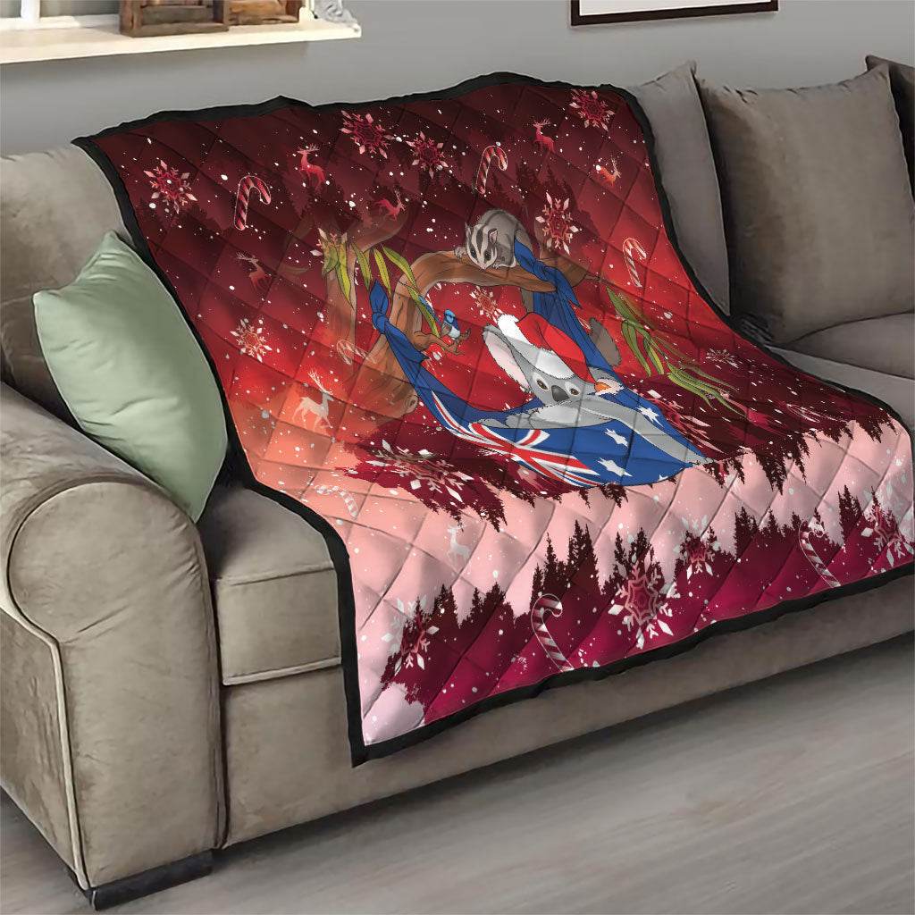 Aussie Festive Koala Christmas Quilt Koala-ty Time Flag Hammock Red Style