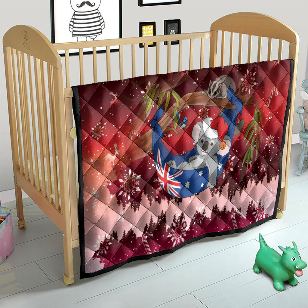 Aussie Festive Koala Christmas Quilt Koala-ty Time Flag Hammock Red Style