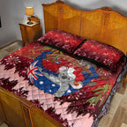 Aussie Festive Koala Christmas Quilt Bed Set Koala-ty Time Flag Hammock Red Style