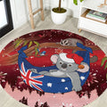 Aussie Festive Koala Christmas Round Carpet Koala-ty Time Flag Hammock Red Style