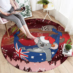 Aussie Festive Koala Christmas Round Carpet Koala-ty Time Flag Hammock Red Style