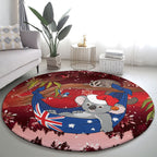 Aussie Festive Koala Christmas Round Carpet Koala-ty Time Flag Hammock Red Style