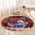 Aussie Festive Koala Christmas Round Carpet Koala-ty Time Flag Hammock Red Style