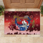 Aussie Festive Koala Christmas Rubber Doormat Koala-ty Time Flag Hammock Red Style