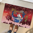 Aussie Festive Koala Christmas Rubber Doormat Koala-ty Time Flag Hammock Red Style
