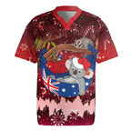 Aussie Festive Koala Christmas Rugby Jersey Koala-ty Time Flag Hammock Red Style