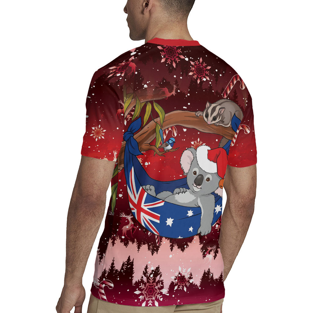 Aussie Festive Koala Christmas Rugby Jersey Koala-ty Time Flag Hammock Red Style