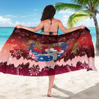 Aussie Festive Koala Christmas Sarong Koala-ty Time Flag Hammock Red Style