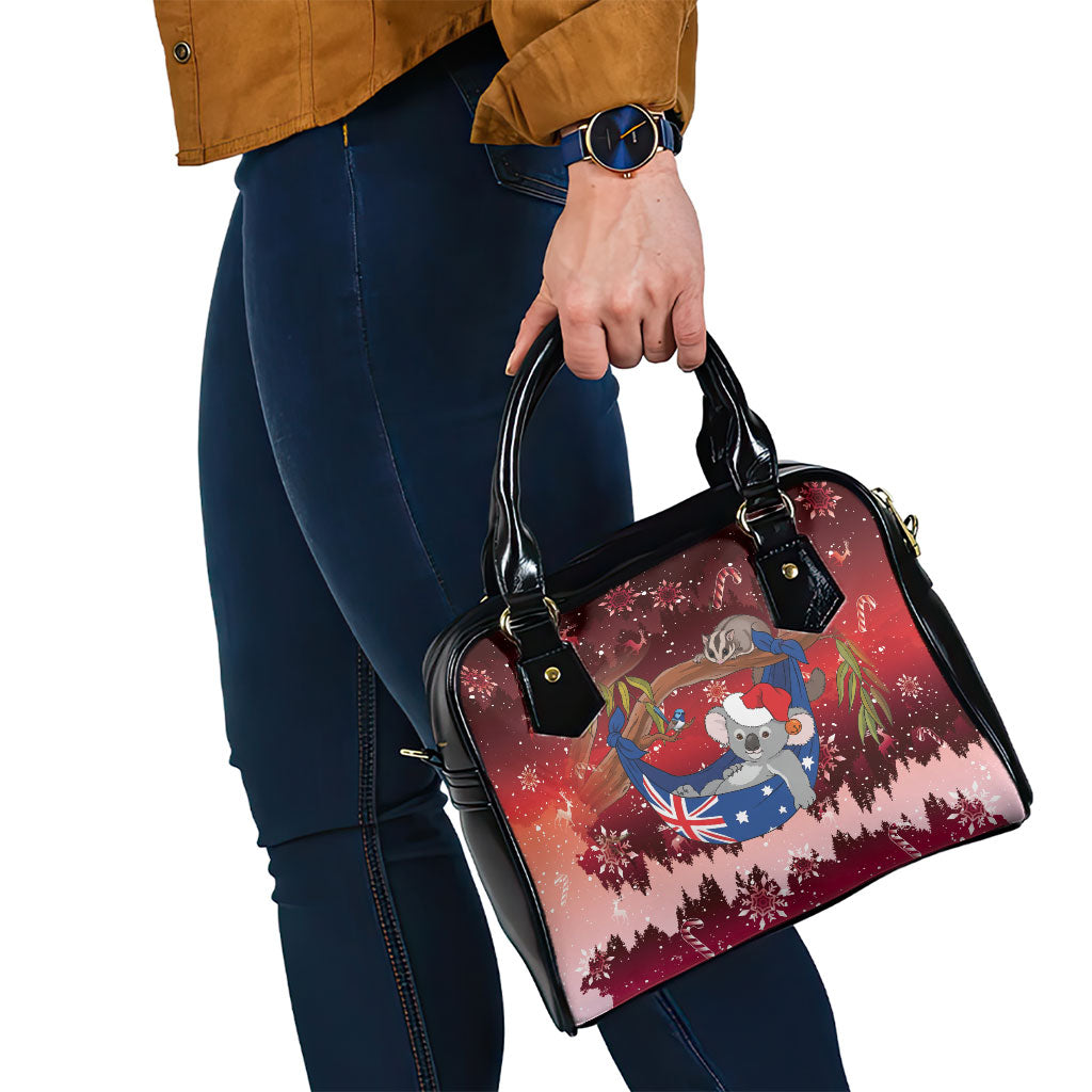 Aussie Festive Koala Christmas Shoulder Handbag Koala-ty Time Flag Hammock Red Style