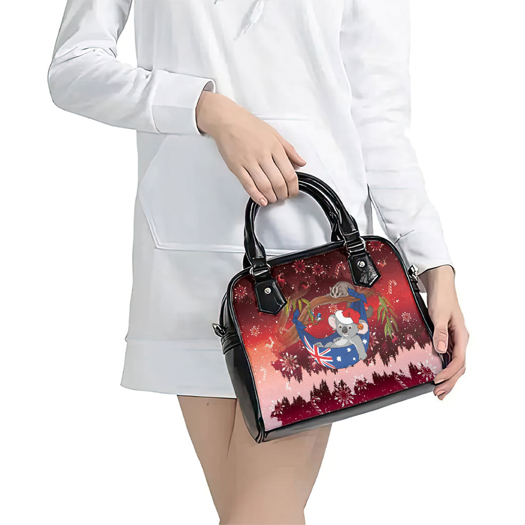 Aussie Festive Koala Christmas Shoulder Handbag Koala-ty Time Flag Hammock Red Style